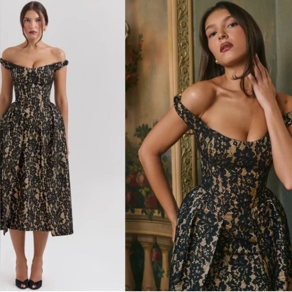 House of CB Charming - off the shoulder cocktail dress size small - Picture 3 of 15